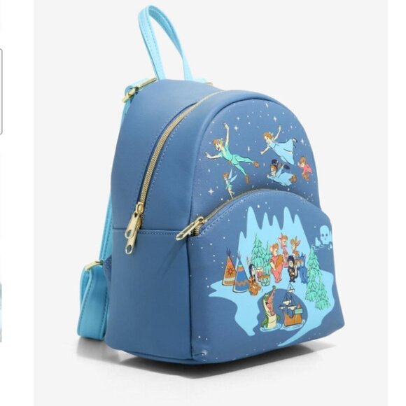 LOUNGEFLY Disney Peter Pan Never Land Mini Backpack Nwt - Picture 2 of 7